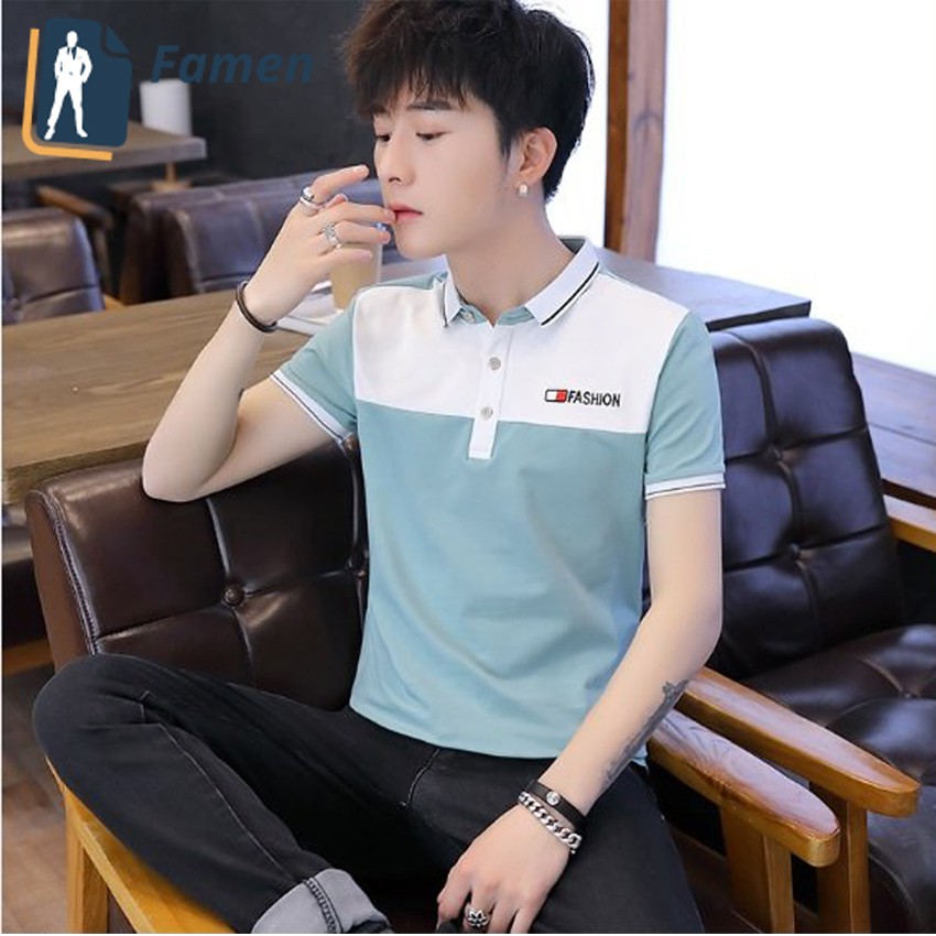 Áo Thun Nam đẹp và thời trang cổ bẻ có viền tại shop Famen
