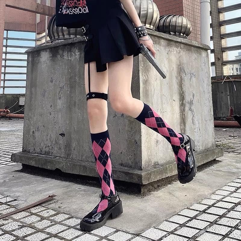 Vớ-Tất sọc caro ulzzang