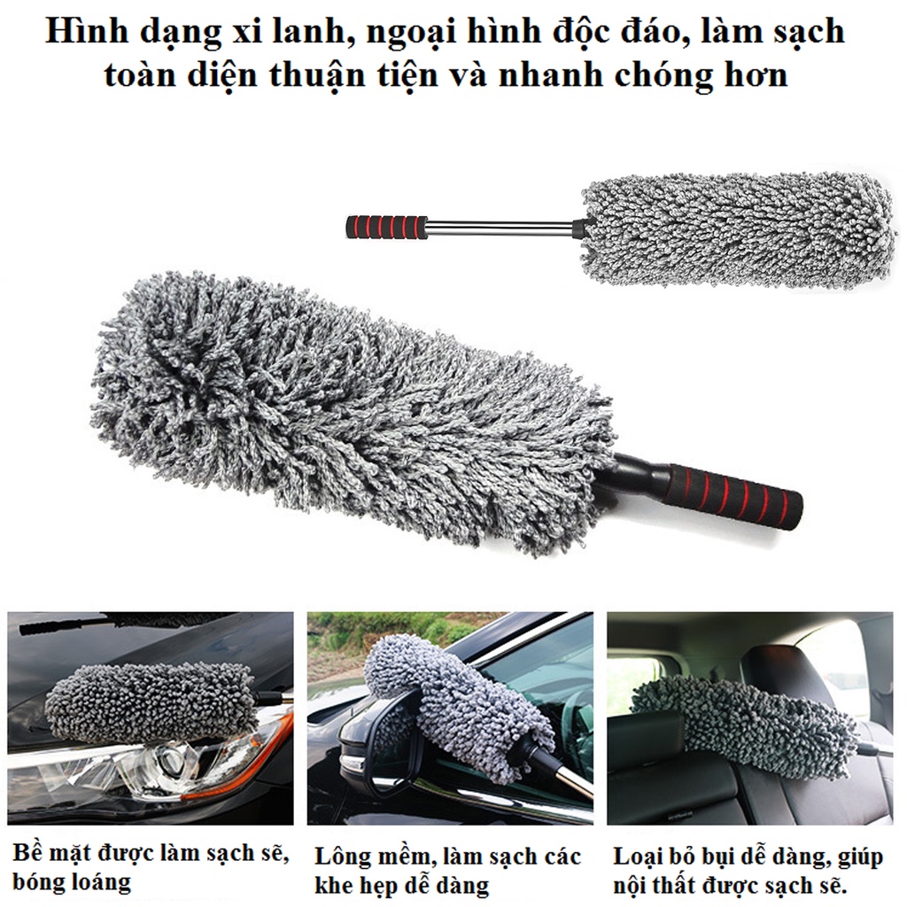 Bộ Combo Khăn và Chổi Lau Xe Ô Tô Loại To 40*30CM Sợi Siêu Thấm Microfiber Dùng Cho Xe Ô Tô Xe Tải Xe Khách Amalife