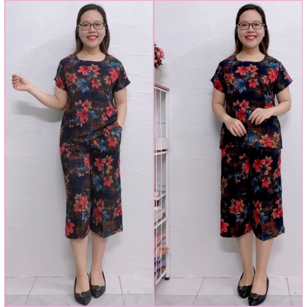 Bộ Lanh Mặc Nhà Trung Niên - Bộ Đồ Lanh Lửng Ống sớ cho người lớn tuổi