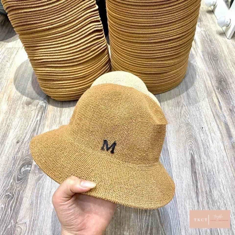 Mũ cói chữ M che nắng đi biển phong cách Hàn Quốc RUBI V075