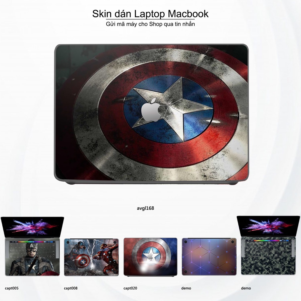 Skin dán Macbook mẫu Captain (đã cắt sẵn, inbox mã máy cho shop)