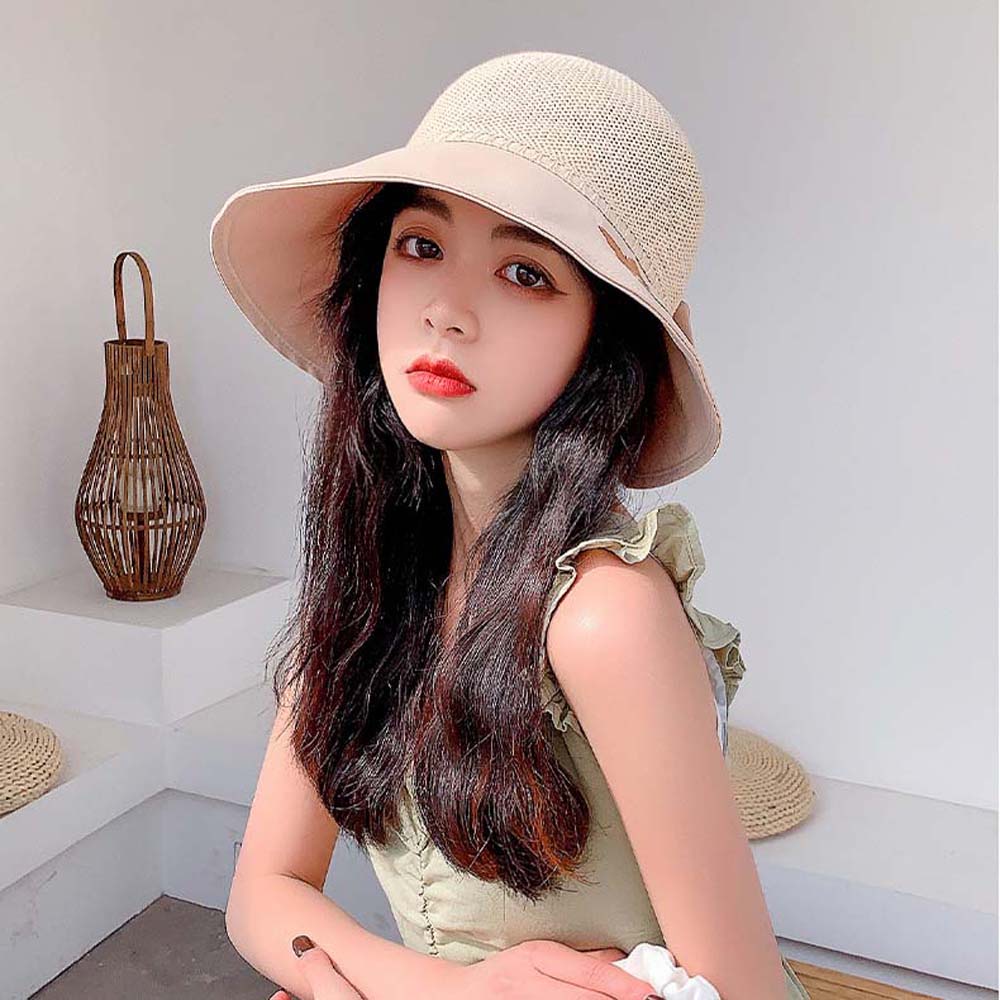 Mũ chống nắng vải cotton thông thoáng thiết kế có thể xếp lại chống tia uv họa tiết hình bươm bướm cho nữ