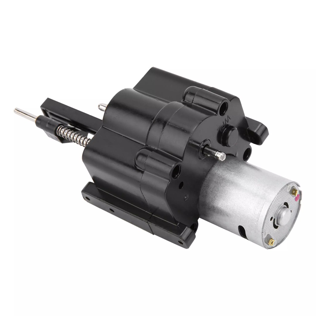 Bộ hộp số 2 tốc độ có kèm motor 370 và servo nhựa màu đen cho xe tải quân sự tỉ lệ 1:16 (JJRC WPL HENGLONG)