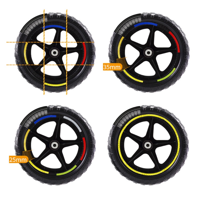 Set 24 miếng dán trang trí viền bánh xe máy màu dạ quang