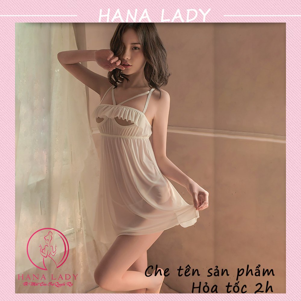 Váy ngủ xuyên thấu, đầm ngủ quyến rũ ren ngực sexy kèm quần lót lọt khe gợi cảm VN459