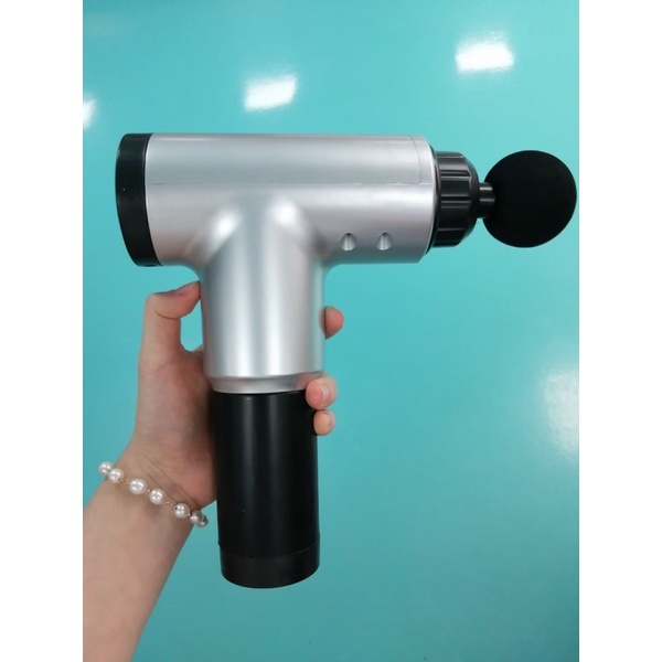 Súng massage fascial gun 4 đầu 6 chế độ, giảm căng cơ trị nhức mỏi vai gáy