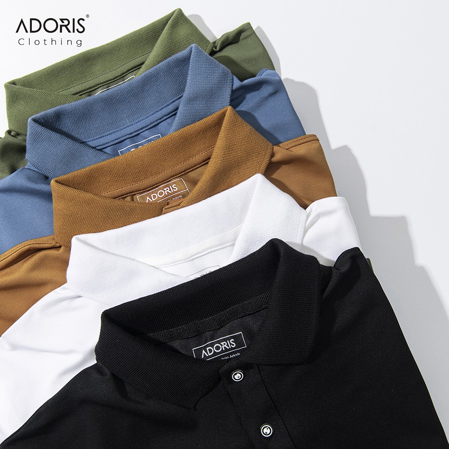 Áo thun nam có cổ tay ngắn, áo POLO nam cổ trơn, vải Cotton cá sấu, áo phông nam có cổ trơn ADORIS PL21