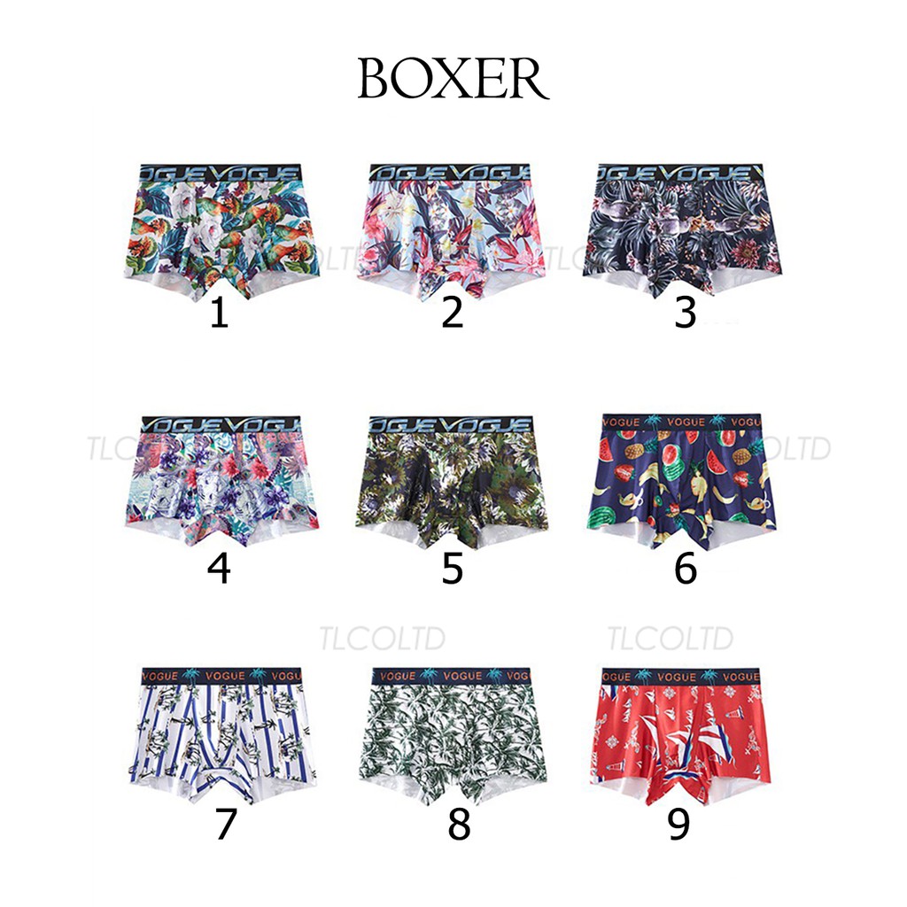 Quần lót nam BOXER thun lạnh không viền thoáng mát cao cấp