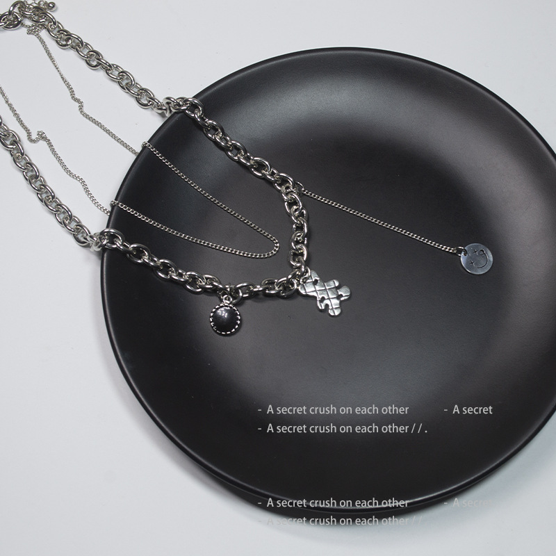 vòng cổ Hai Lớp Mặt Hình Mặt Cười Dễ Thương Phong Cách Hip Hop