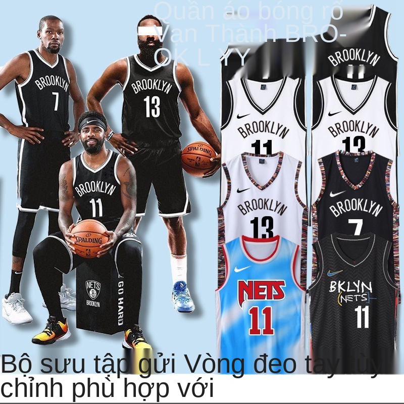 ❅﹊Nets jersey No.13 Harden áo bóng rổ Đồng phục đào tạo đá Irving số 11 của học sinh theo yêu cầu thi đấu Durant