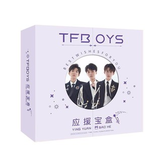 Hộp quà tặng TFboys ảnh viền tròn có poster postcard bookmark banner huy hiệu thiếp ảnh dán album ảnh