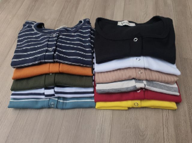 Áo Croptop Nút Bấm - Cúc bấm (10 màu)