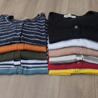Áo Croptop Nút Bấm - Cúc bấm (10 màu)
