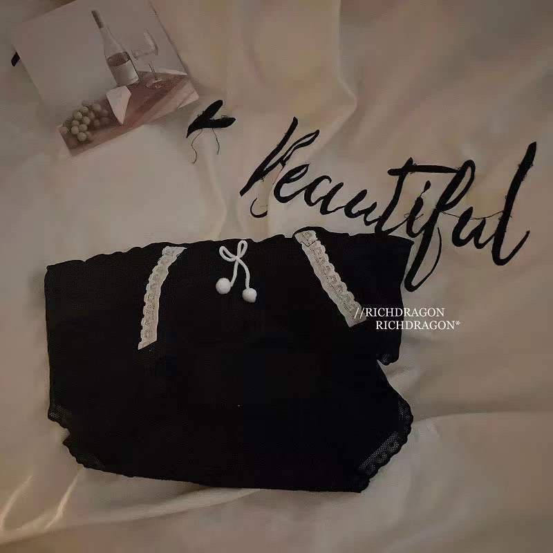 Quần Lót nữ Cotton Nguyên Chất Phối Ren Nơ In Họa Tiết Dễ Thương Thoải Mái Kháng Khuẩn Thoáng Khí Chống Vi Khuẩn Không Đường May Thoải Mái
