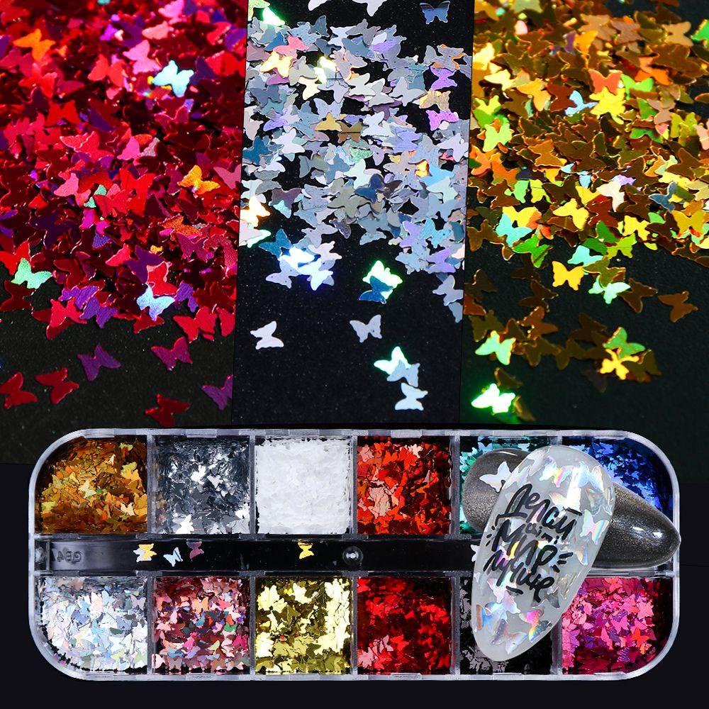 BORAG Hộp Sequin Lấp Lánh Thời Trang Dùng Để Trang Trí Móng Nghệ Thuật