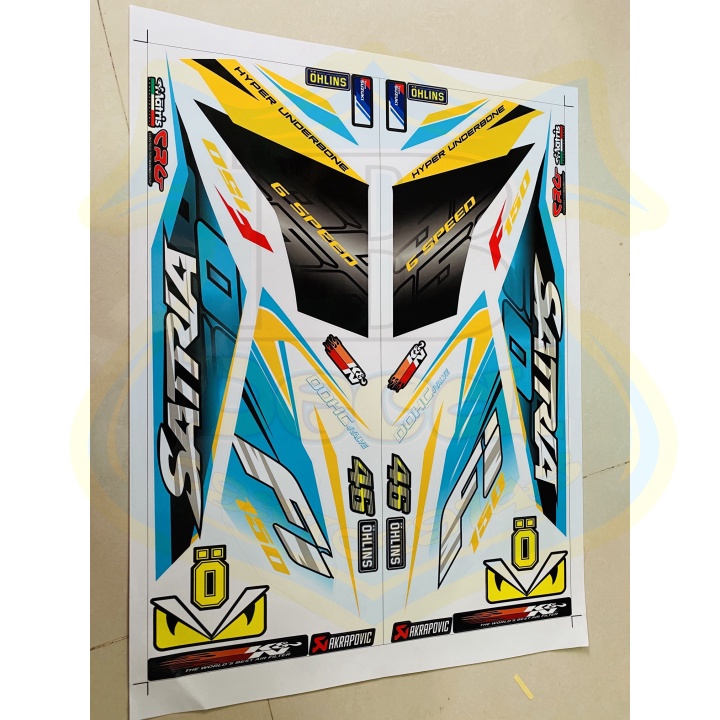 ( Quí khách vui lòng mang ra tiệm cho thợ dán ) Tem satria fi trắng