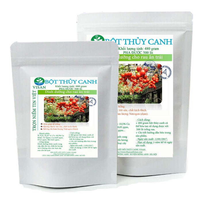 Dung dịch dinh dưỡng thủy canh củ qua pha 500 lít