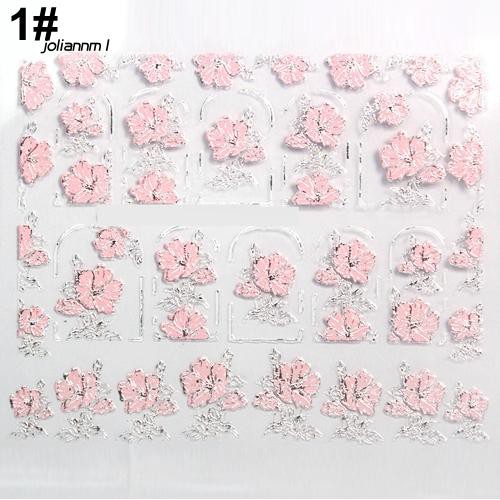 Miếng Dán Trang Trí Móng Tay Họa Tiết Hoa 3D Xinh Xắn