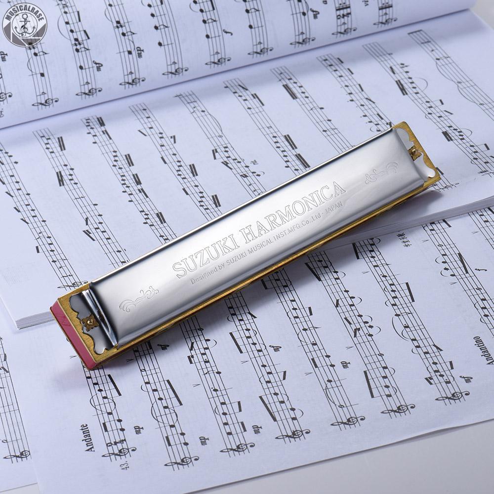 SUZUKI Kèn Harmonica Tremolo 24 Lỗ Kèm Hộp Vệ Sinh Cho Người Mới Bắt Đầu