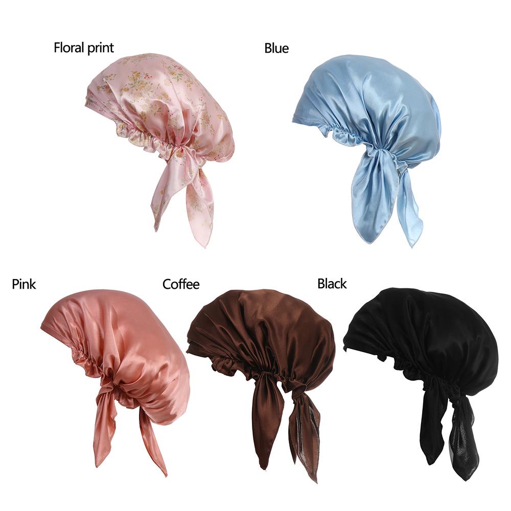Mũ Trùm Đầu Kiêm Khăn Turban Mềm Mượt Chăm Sóc Tóc Khi Ngủ