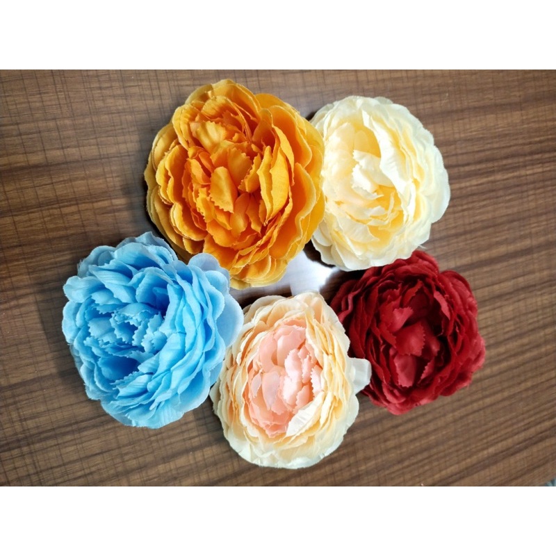 Combo 10 bông hoa trà Mao Lương KT 10 cm trang trí tháp oản ,bánh ,decor