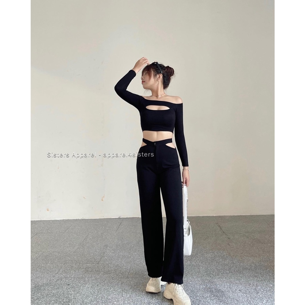 Quần suông khoét hông 2 bên-QT008