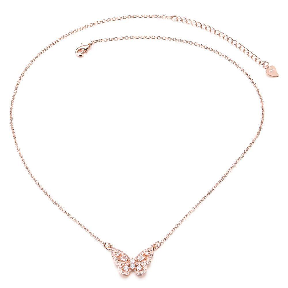 BEAUTY Vòng cổ Mặt Bướm Đính Đá Thời Trang Lãng Mạn