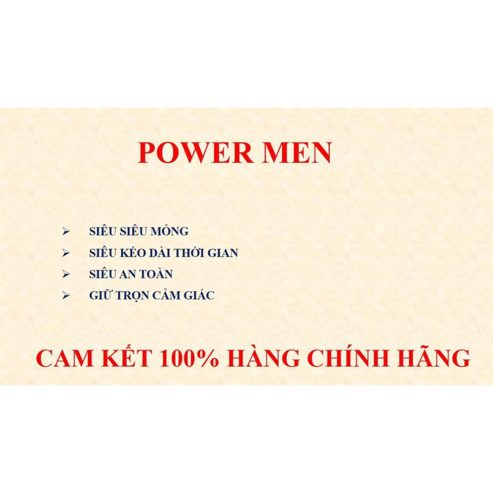 [BAO CAO SU POWERMEN] Bao cao su gân gai nổi siêu kéo dài thời gian POWER MEN NGỌC TRAI hộp 12 cái