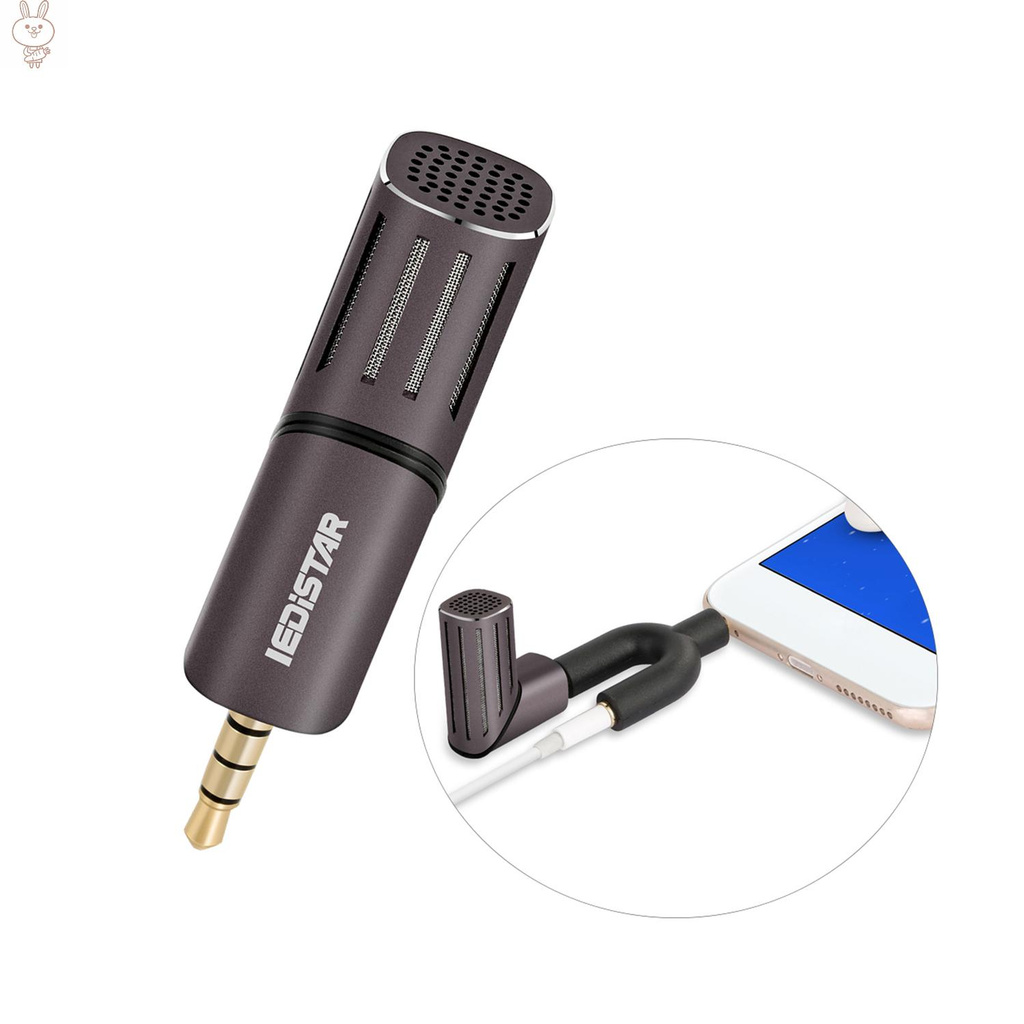 Only♥IEDiSTAR Mini Singing Recording Microphone Mic Omnidirectional 3.5mm TRRS Gold-plated Plug 90° Rotatable Compatible with  Android Smartphones Tablets Stabilizers