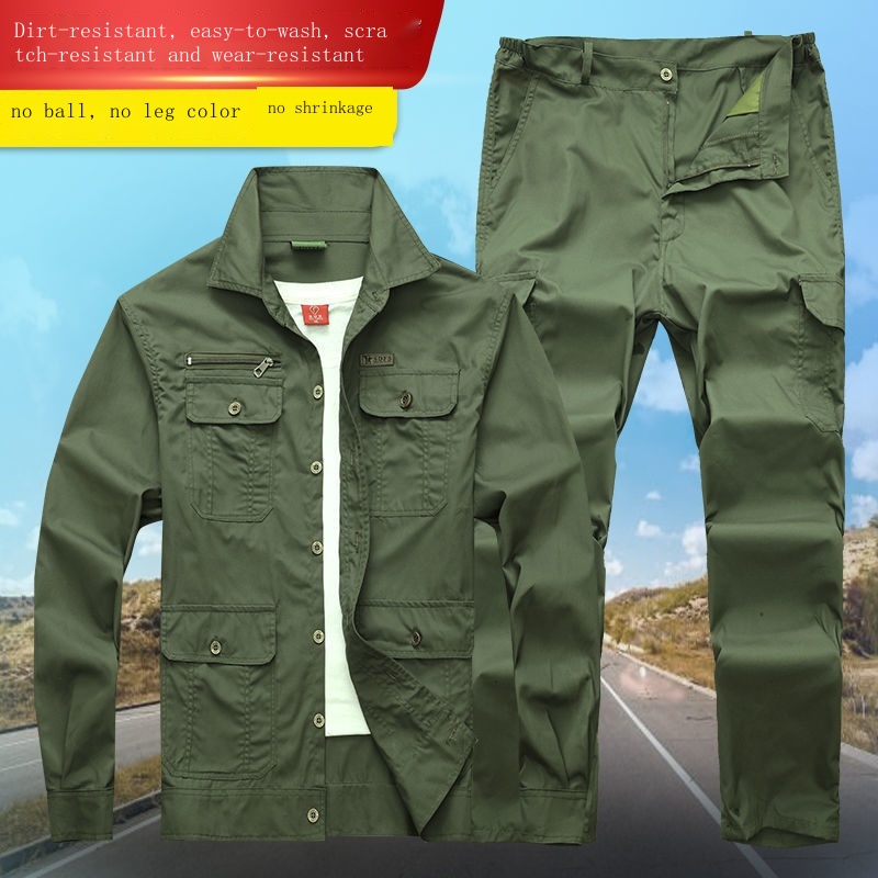 Bộ Quần Áo Bảo Hộ Lao Động Tay Dài Bằng cotton Mỏng Chống Mòn Chống Bụi Bẩn Thời Trang Mùa Hè Cho Nam