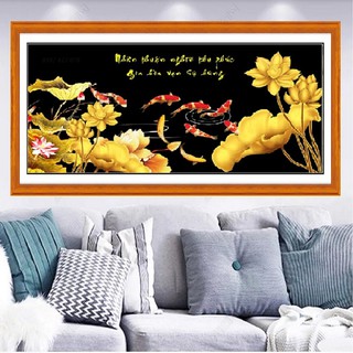 Tranh Đính Đá Gia Hòa Vạn Sự Hưng,Kích Thước 90x46CM (TRANH TỰ ĐÍNH)