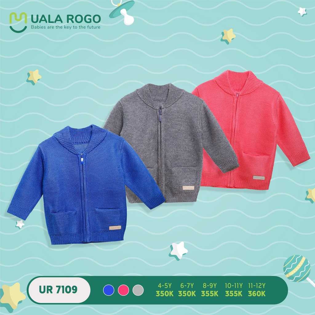 ÁO KHOÁC LEN CÀI KHUY CHO BÉ KÉO KHOÁ DÀI TAY CỔ SAM