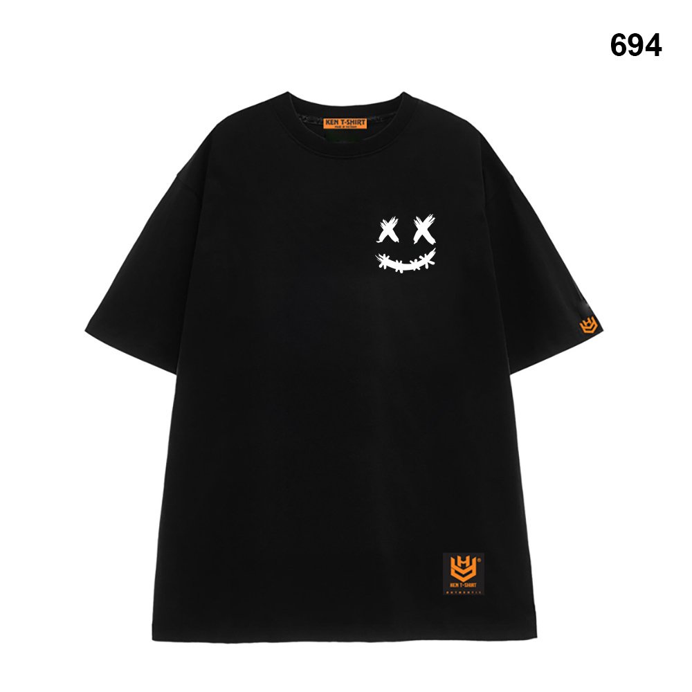 Áo Thun Tay Lỡ Nam Nữ Form rộng Streetwear Mặt cười XX 694 HY KOREA