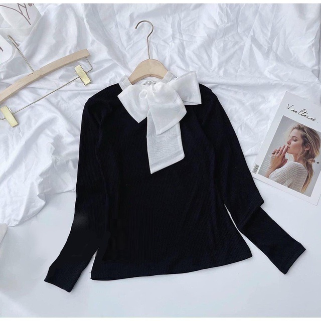 ⚡️ÁO NƠ⚡️Áo nơ cổ trắng chất len tăm | BigBuy360 - bigbuy360.vn