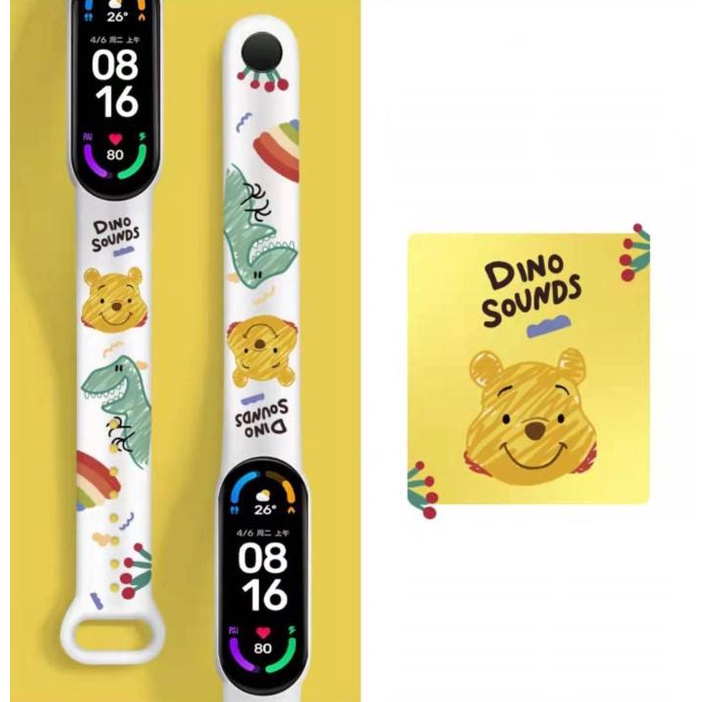 Dây Đeo Thay Thế Bằng Silicone In Hoạt Hình Cho xiaomi Mi band 6 5 4 3 xiaomi Miband 6 / 5 band 7