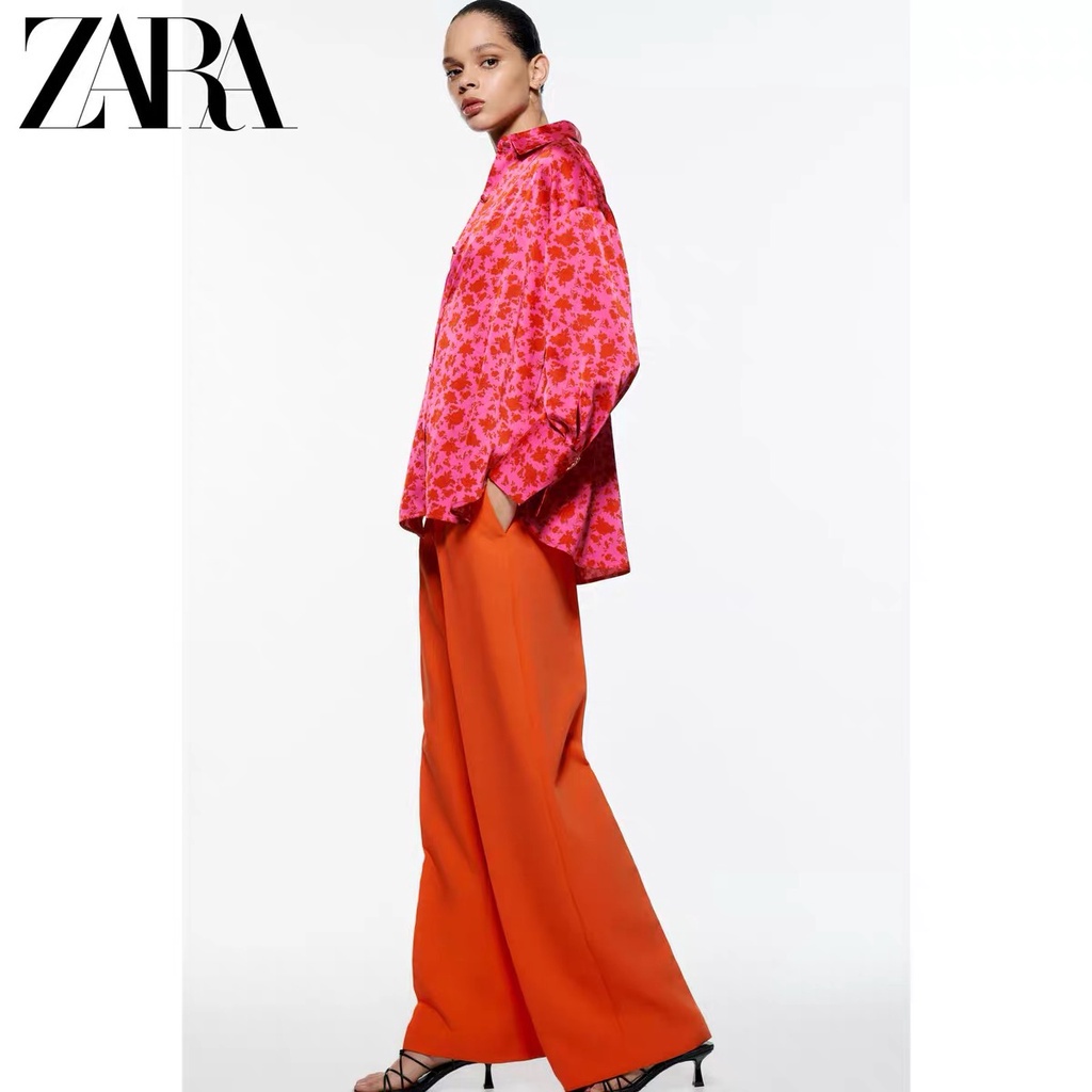 Zara Áo Sơ Mi Tay Dài In Họa Tiết Thời Trang Mùa Hè Cho Nữ