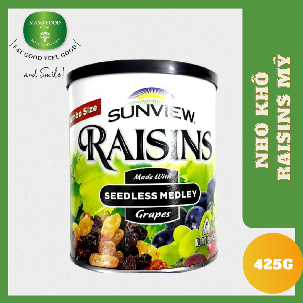 [ CHÍNH HÃNG ] Nho khô mỹ Sunview Raisins 425gr