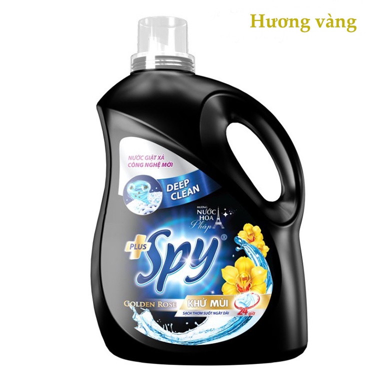 Nước giặt, Nước giặt xả SPY 2 mùi hương Tìm, vàng 3500ml, lưu giữ hương thơm trong 5 ngày, diệt 99% vi khuẩn SP000069