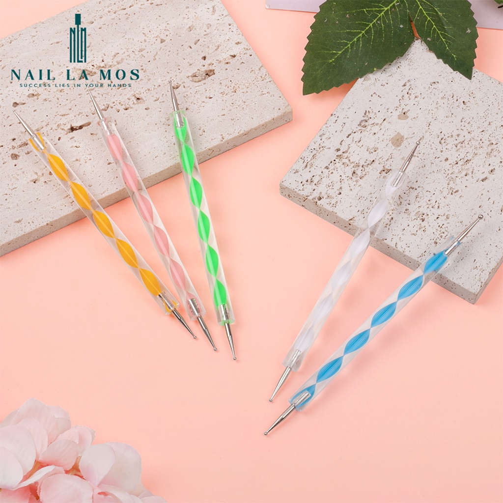 Set 5 cọ chấm bi đủ size - Bút chấm bi vẽ nail 2 đầu chuyên dụng