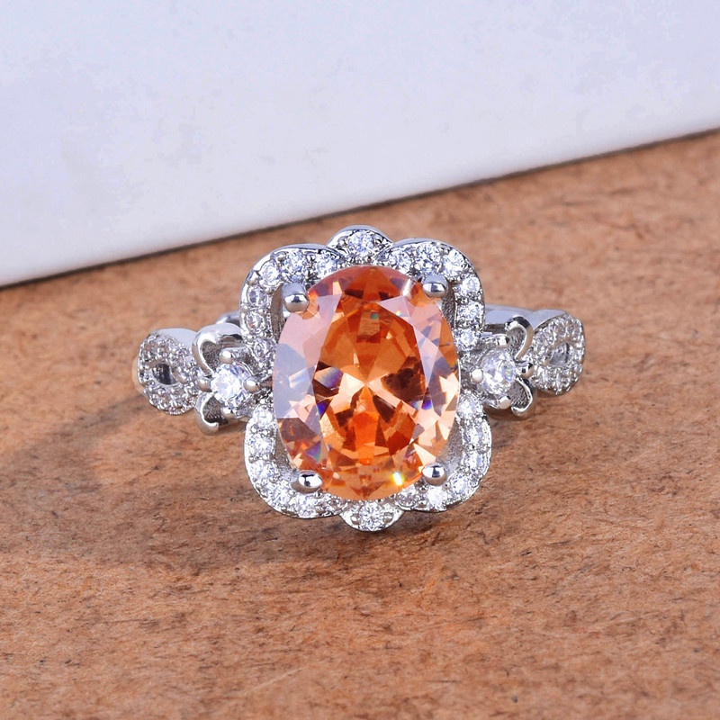 Nhẫn Hình Học Đính Đá Zircon AAA Chất Lượng Cao Có Thể Điều Chỉnh