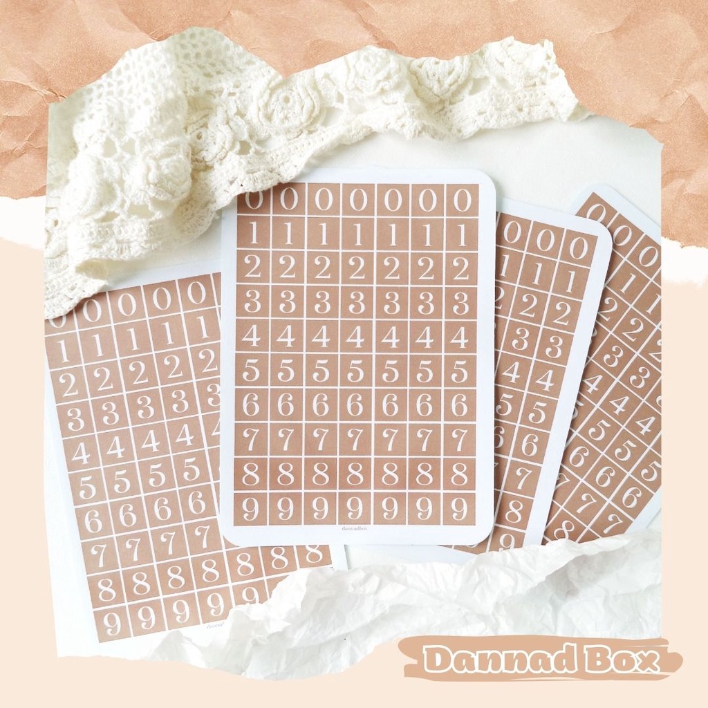 Set 4 Tấm Miếng Dán Sticker Chữ Cái Số Đếm Trang Trí Bullet Journal