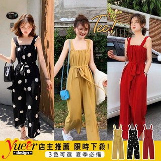 Sling Jumpsuit S ~ XL Chính Hãng Hàn Quốc Áo Liền Quần Hàn Quốc Chính Hãng Slim Jumpsuit Eo Cao Mỏng Hơn Nhìn Sling Jumpsuit Thắt Lưng Miễn Phí Jumpsuit Đầm Jumpsuit Jumpsuit Jumpsuit