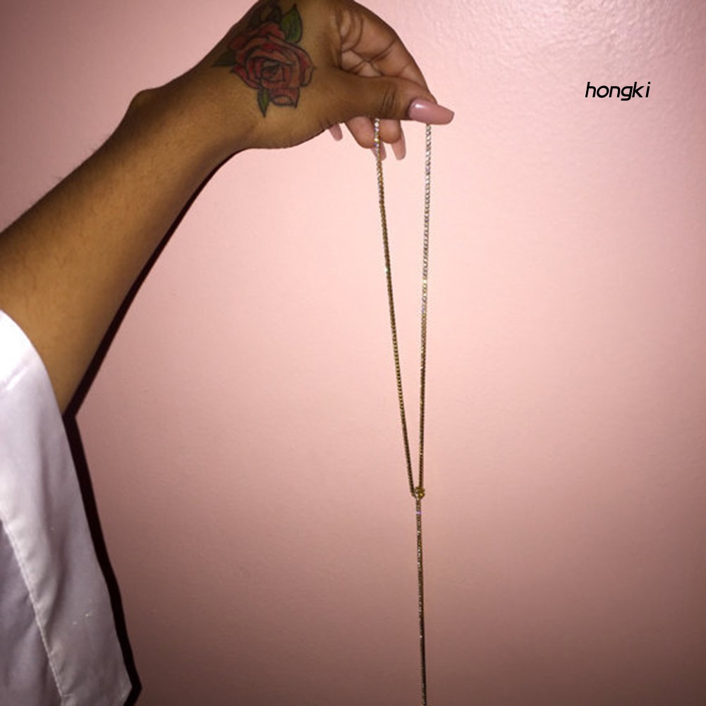 Vòng cổ choker dài đính đá lấp lánh thời trang cho nữ