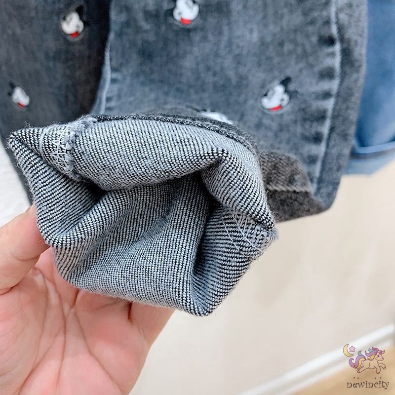 Quần jeans thêu hình hoạt hình phong cách Hàn Quốc thời trang cho bé dễ thương