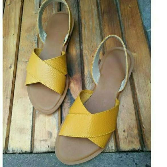 Giày Sandal Da Quai Chéo Mũi Tên Thời Trang Cho Nữ