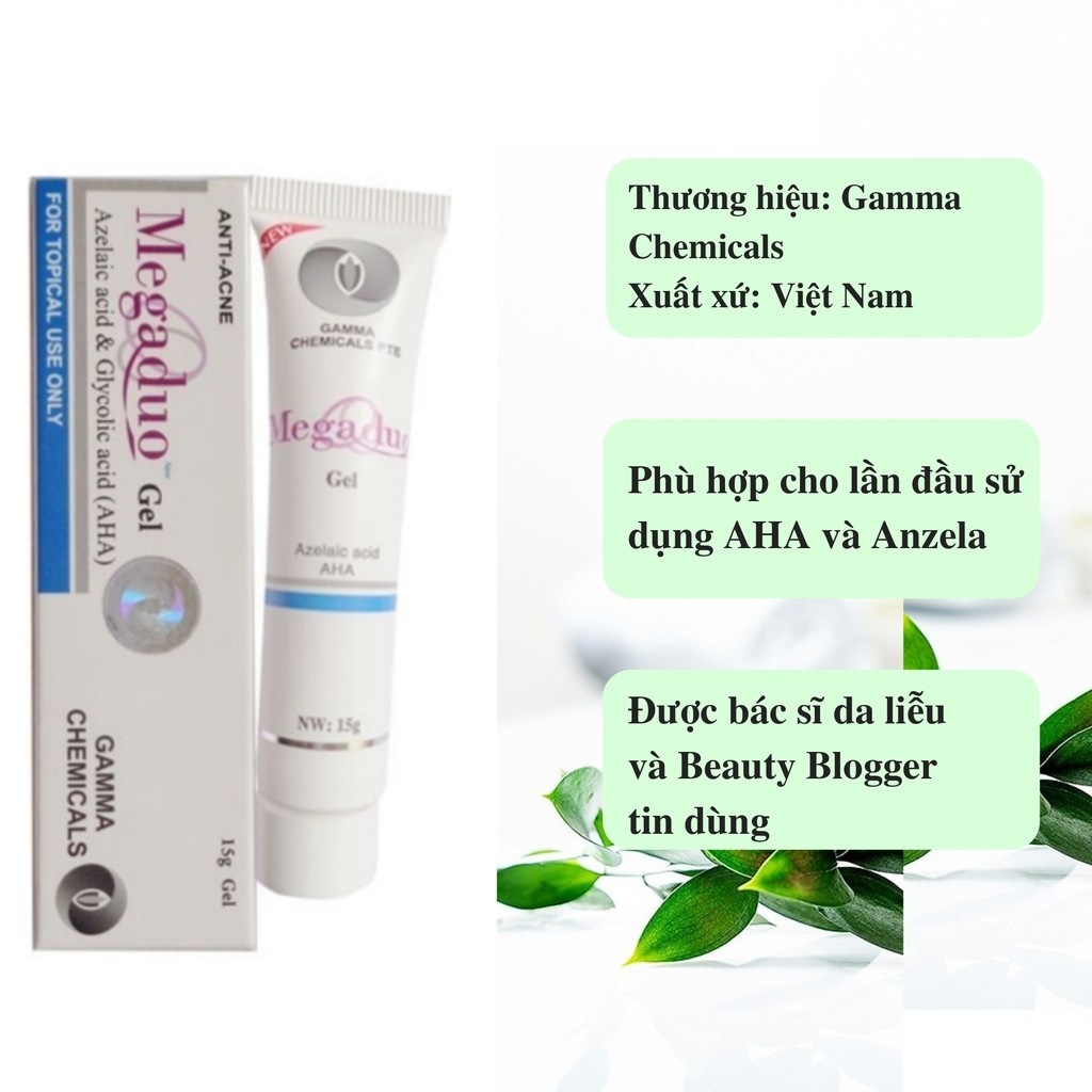 [HÀNG CÔNG TY] Gel Giúp Giảm Mụn Trứng Cá, Mụn Ẩn Và Thâm, Dưỡng Da Gamma Megaduo Plus Gel 15gram