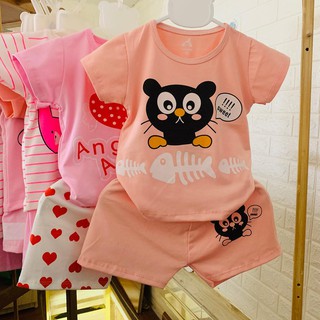 (Đồ Bộ Bé Gái) Set trang phục hoạt hình cho bé gái. Quần áo cho bé 9 tháng- 5 tuổi