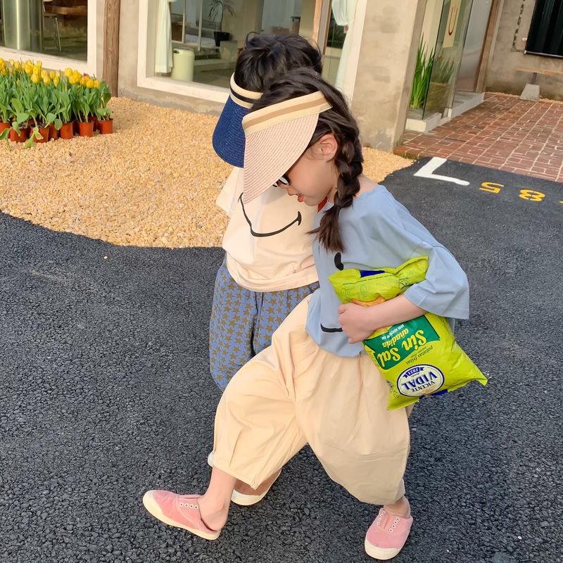 [Babycat Hàng Có Sẵn Bán Chạy Quần Ống Rộng Năm Cánh In Hình Ngôi Sao Năm Cánh Phong Cách Hàn Quốc Nhật Bản Dành Cho Bé Trai Bé Gái