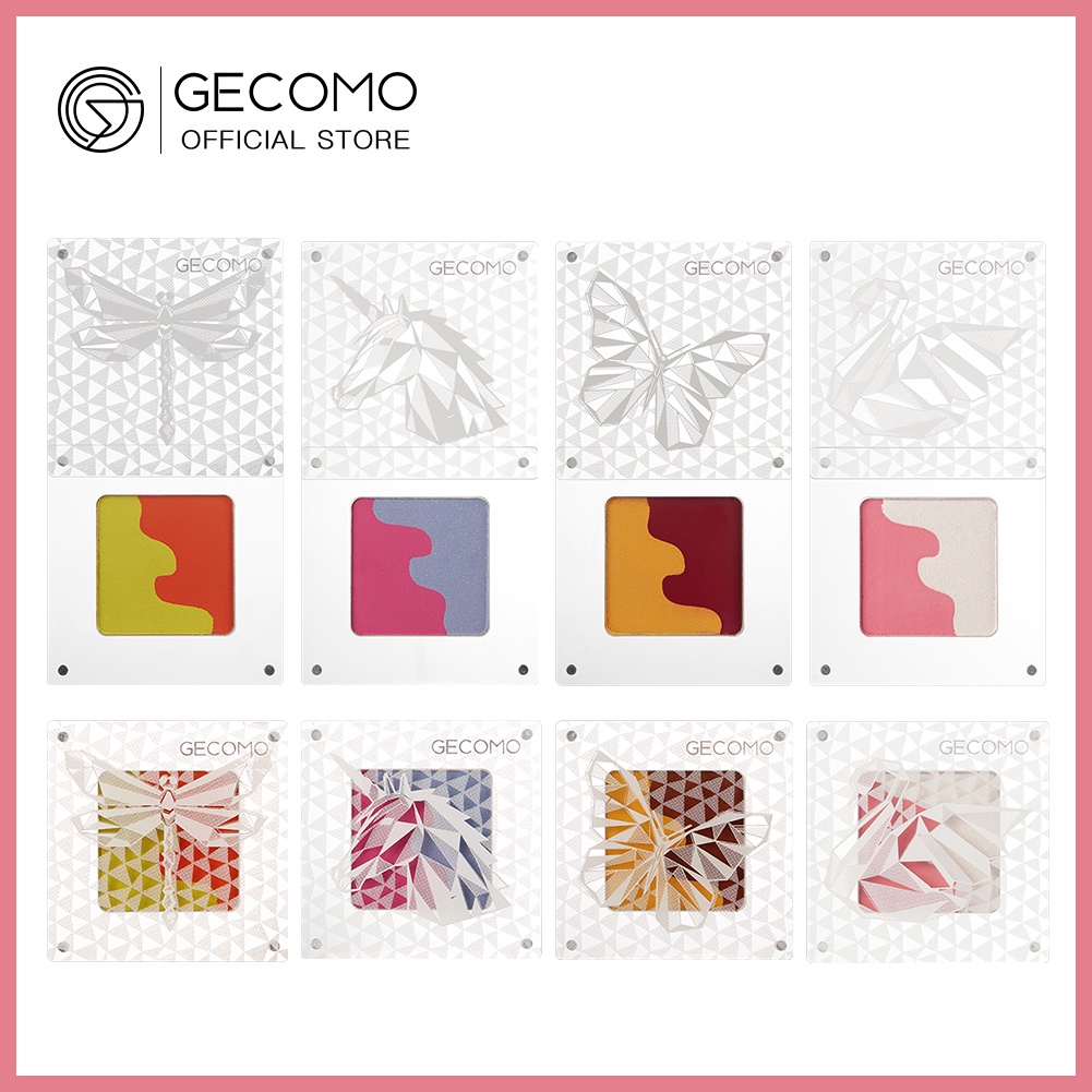 Phấn Má Hồng GECOMO 2 Trong 1 Màu Ánh Ngọc Trai Lấp Lánh